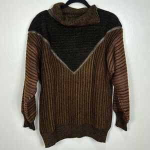 Gianfranco Lotti Wool Blend Ribbed Envelope Neck Sweater Size L